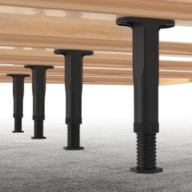 Set of 4, Table Legs, Extendable Leveling Feet, 7.9 - 14.6 inches (20 - 37 cm), Height Adjustment, Telescopic, Polypropylene (PP), Furniture Legs, Bed, Sofa Legs, Furniture Moving Pads, Horizontal