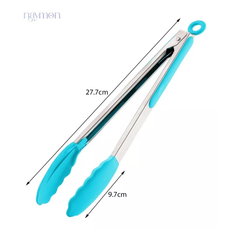 Naymon 3pz Pinzas Tenaza Utensilio Cocina Silicon Acero Inoxidable