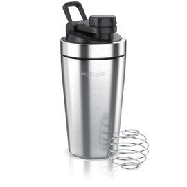 Arendo - Protein Shaker Stainless Steel 500 ml, Protein Shaker with Mixing Ball, BPA-Free, Mixing Cup, Metal Premium Protein Shaker, Carry Handle, Dishwasher Safe, To Go for Yoga Fitness Sports