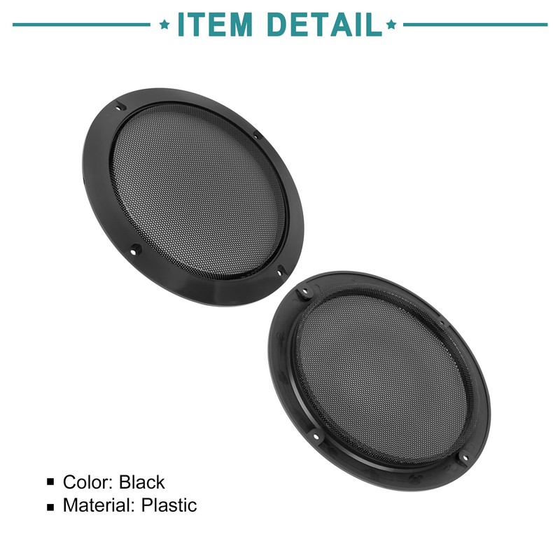 ACROPIX 6.5 Inch Speaker Grill Cover Black - Pack of