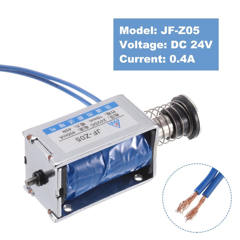 sourcing map DC 24V 0.4A Solenoid Electromagnet Push Pull Type