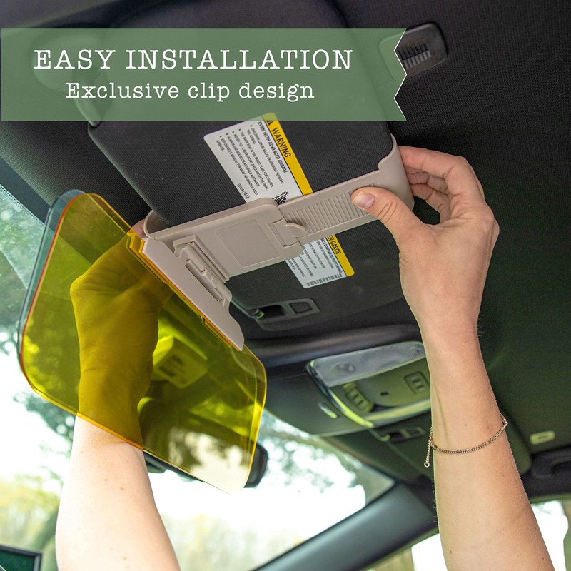 ZONETECH Day and Night Anti-Glare Car Windshield Visor - Premium