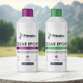 Primaloc Premium Clear Epoxy Resin - 1 Quart Kit (16oz Resin + 16oz Hardener) | Table Tops, Bar Tops, Countertops | Food Safe, Bubble-Free, UV Resistant - Easy Application