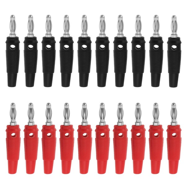 OTOTEC 20PCS 4mm Speaker Banana Plugs 5-10A 12V 53.6x10.3mm Max.