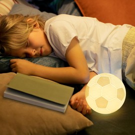 Mydhall Soccer Lamp Night Light with Remote,16 Color Bedside Table Lamp Gifts for Dad, Men, Boys, and Kids Sports Fan Room Decor, Graduation Gift, Stocking Filler White Elephant Gifts(4.7inches)