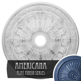 Ekena Millwork CM30FL Flagstone Ceiling Medallion, 30"OD x 3 7/8"ID x 3 1/4"P (Fits Canopies up to 3 7/8"), Factory Primed
