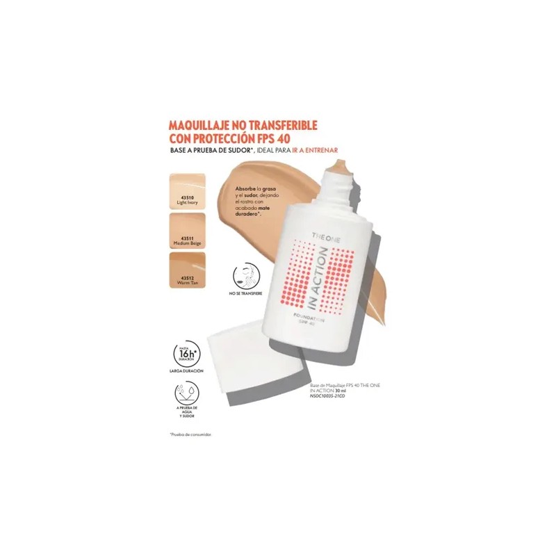 Base De Maquillaje Fps 40 The One In Action Oriflame