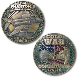 F-4 Phantom 2 Interceptor USA vs USSR Cold War Combatants Challenge Coin