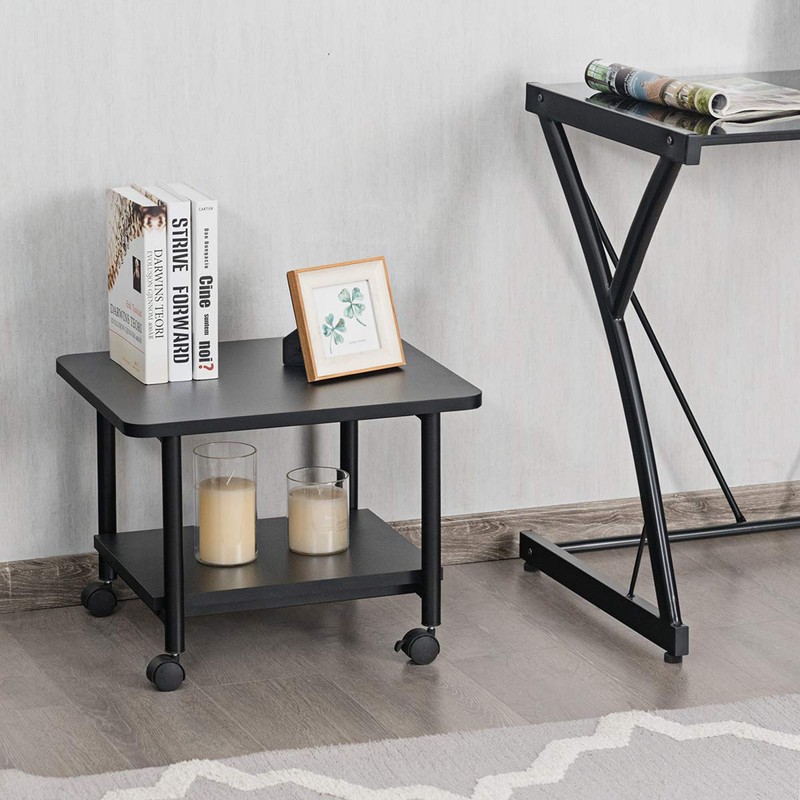 Tangkula 2-Tier Printer Stand, Under Desk Rolling Printer Cart with