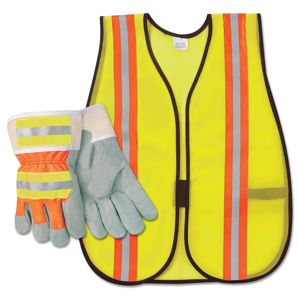 Safety Works CCHIVIZ3 HiViz Split Glove/Vest Combo Pack