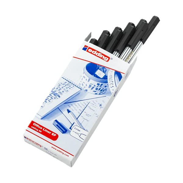 edding 89 Office Liner EF Pen - Black (Pack of 10)