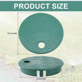 XIHIRCD 2 Pcs Sprinkler Valve Covers, Valve Box Cover Lid For Sprinkler Irrigation System Round Valve Covers Irrigation Valve Box Cover Accessories for Garden Outdoor Lawn Yard Sprinkler