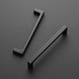 Ravinte 25 Pack Solid 5 Inch Kitchen Square Cabinet Handles Matte Black Pulls Drawer Pulls Kitchen Cabinet Hardware Flat Black Handles