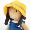 SIGIKID 42859 Learning Doll Fireman Plush Dressing Doll Clothes on
