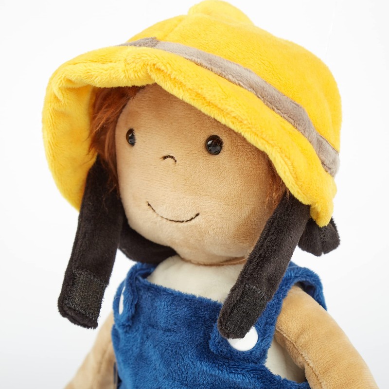 SIGIKID 42859 Learning Doll Fireman Plush Dressing Doll Clothes on