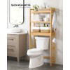 SONGMICS Estante para Baño sobre Inodoro, Ajustable, De Bambú, 3