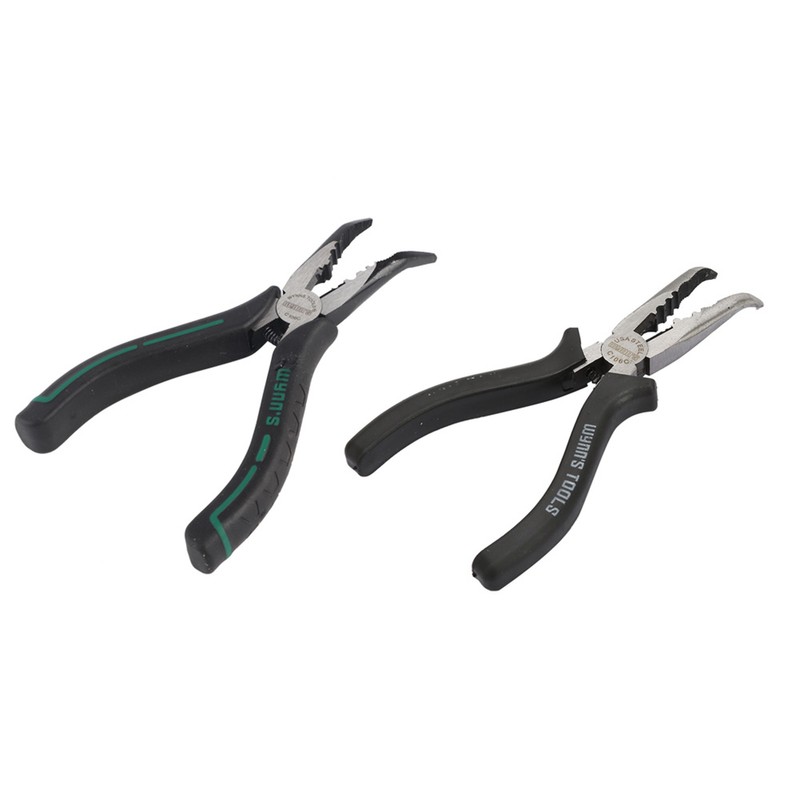 6'' High Carbon Steel Slimline Bent Nose Pliers Round Curved