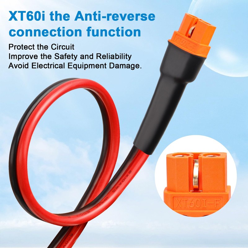 MOOKEERF XT60i to XT60 Extension Cable 10AWG 10FT XT60i Female