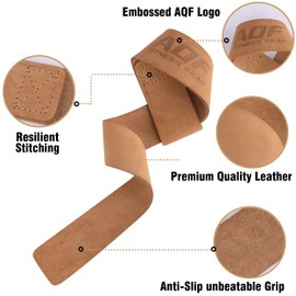 AQF Weight Lifting Straps for Gym, CrossFit non-padded Training Wrist Support Straps Bodybuilding Powerlifting Fitness Webbing Bar Grips (Non-Padded)