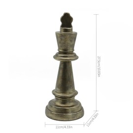 Lukitas King Chess Piece Decor - Timeless Decorative Sculpture for Home Décor, Crafted International Chess Ornament, Bronze Color, Resin