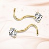 2 Pairs Spiral Nose Nails, Curved Golden Nose Nails, Nose