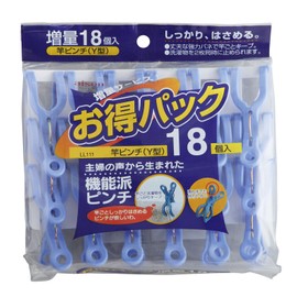 Aisen LL111 Pole Pinch (Y-Shape), 18 Pieces, Body Size: 2.2 x 3.5 x 0.6 inches (5.5 x 9 x 1.5 cm) x 18 Pieces, Blue