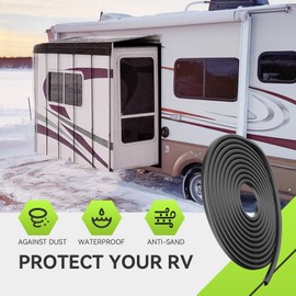 RVMATE 40FT RV Slide Out Seal, Waterproof RV Seal Replacement for RVs, Travel Trailers and 5th Wheels, D-Shaped