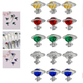 LLNSE 18 Pieces 3D Nail Art Charms Saturn Nail Stones Kit Nail Charms Decoration 3D Nail Rhinestones Nail Gems Nail Decoration DIY Crafting Jewelry Accessories