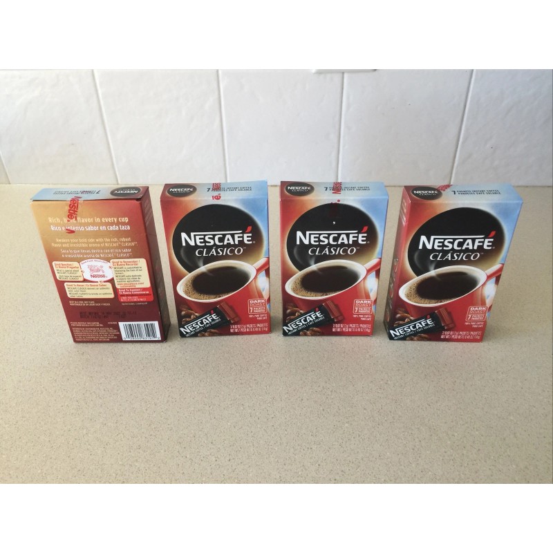 NESCAFÉ 4 Boxes NESCAFE CLASICO 28 Sticks Dark Roast Instant
