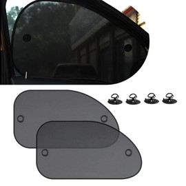 Nowkont Pack-2 Car 25.5" x 14.9" Front Side Window Sunshade, Mesh Heat Insulation Anti-glare Protection Cover, Sun-proof Keep Vehicle Cool Privacy Cover, Universal for Car Sunshield Accessory (Black)