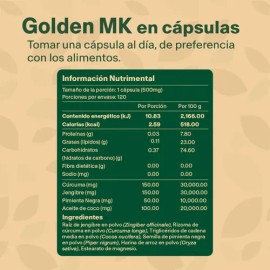 Golden Milk Suplemento Leche Dorada 120 Caps  Vitalbotanics                                                                                           