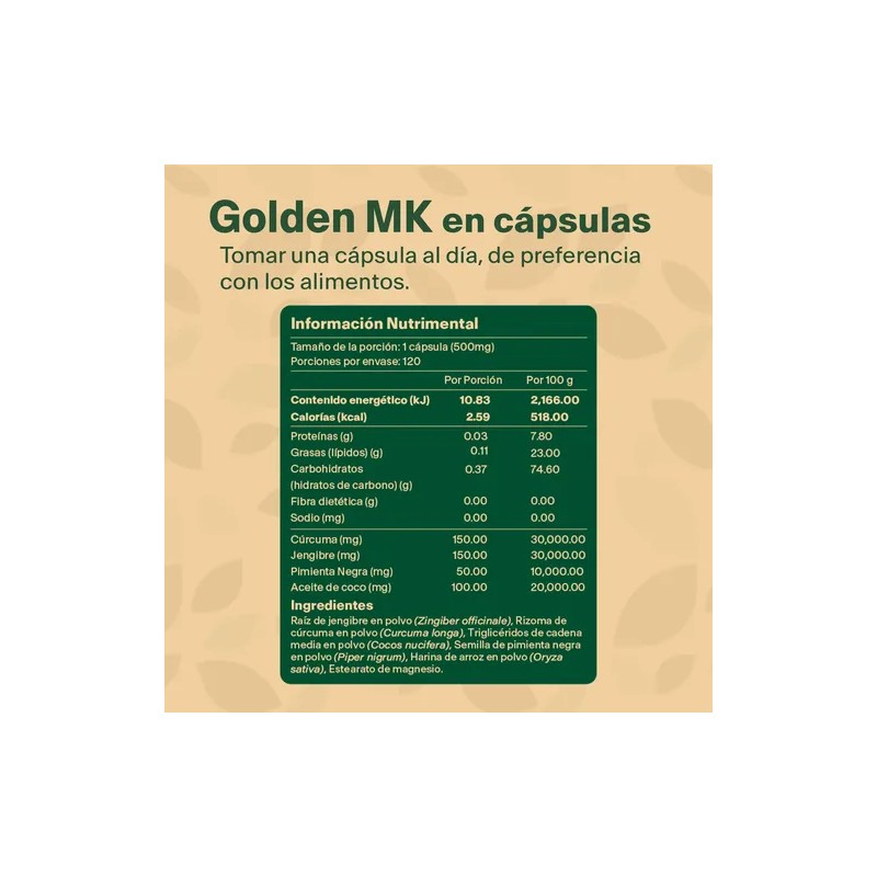 Golden Milk Suplemento Leche Dorada 120 Caps Vitalbotanics