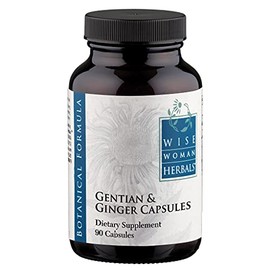 Wise Woman Herbals – Gentian & Ginger Capsules - All-Natural Digestive Function Support Supplement for Normal Healthy Digestion, Natural Aid for Occasional Upset Stomach, Acid Indigestion and Gas