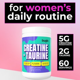 Creatine with Taurine for Women & Men - Unflavored Micronized Creatine Monohydrate Plus Taurine Powder to Support Muscle Strength, Recovery & Brain Health (60 Servings)