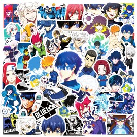 Blue Lock Stickers,50 PCS Anime Graffiti Vinyl Waterproof Decals for Water Bottles Computer Bicycle Skateboard Luggage Phone Pad Laptop Kids Teens Stickers Pack