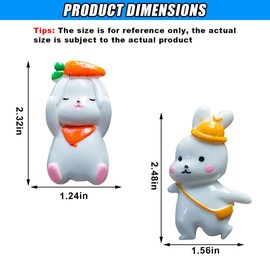 2PCS Cute Rabbit Decoration Car Air Vent Clip, Cartoon Air Conditioner Outlet Charms Car Dashboard Air Freshener Vent Trim Clip Accessories, Auto Aroma Diffuser Interior Decoration(Not Listening/Move)