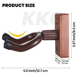 KKG 7 Pack Guitar Brown Wall Mount,Guitar Wall Hanger, Guitar Hanger Wall Hook Holder Stand with Screws, Hardwood Guitar Wall Mount Hanger for Acoustic Guitar, Electric Guitar, Banjo, Bass