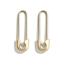 ONLYJUMP Minimalist Safety Pin Earrings for Women Lock Shape Hoop Dangle Drop Earrings Cartilage Sterling Silver Big Hoop Earrings Geometric Huggie Hoop Earrings Statement Jewelry Gifts (Gold)