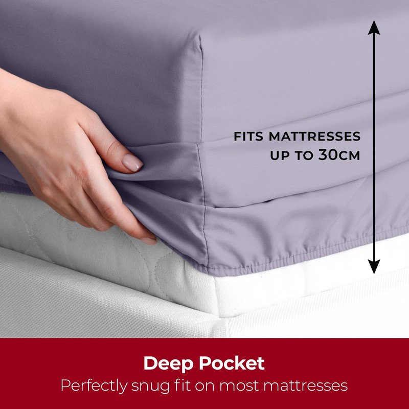 Mellanni Single Fitted Sheet - All Around Elastic - 30