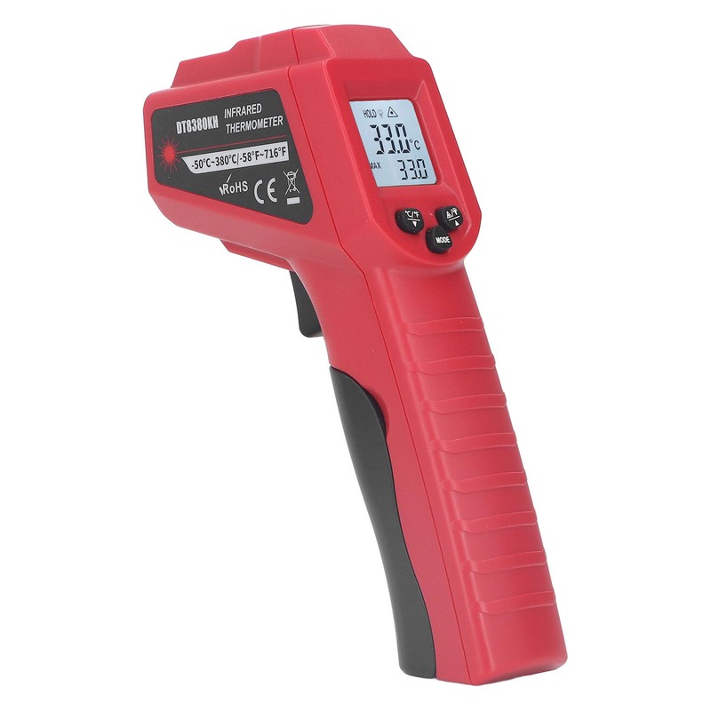 Infrared Thermometer Backlit LCD Light Indicator No Contact Temperature Meter