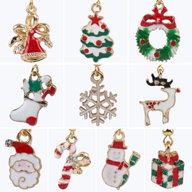 Naler 10 Pairs Christmas Drop Dangle Earrings, Jewellery Set Gifts for Women Girls Kids Xmas Party Decoration Costume