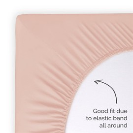 Walra Fitted Sheet 90 x 220 cm, 100% Cotton Fitted Sheet, Perfect Mattress Fit, Soft Feel, Wrinkle & Non-Iron - Old Pink