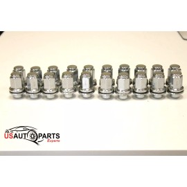 sanwa Qty 20 - Chrome 47mm Extend Lug Nut with washer 14x1.5 21 HEX For Factory Wheel