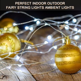 Knayis USB Powered Fairy Lights,2 Pack 12M/40Ft 120LED USB Fairy Lights, 8 Mode with Remote Control Plug in String Lights for Indoor/Outdoor Bedroom Party Wedding Christmas Decoration(Cool White)