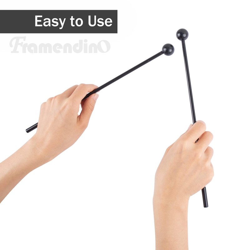 Framendino, 10 Pack Plastic Bell Mallets Solid Drum Percussion Sticks