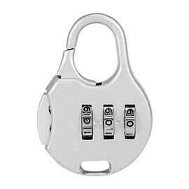 sourcing map 3-Digit Combination Padlock 3.1 mm Shackle Zinc Alloy Lock Grey DE de