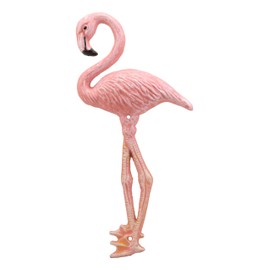 Ebros Colorful Tropical Rainforest Paradise Pink Flamingo Bird Cast Iron Wall Hanging Decor Figurine 3D Plaque Sculpture Nature Lovers Birds Collectors Decor 13.25"Tall