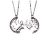Love Elk Interlocking Necklace Set for Women Men Couples Stainless