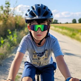 BUYAGE 3PACK Kids Sunglasses Youth Sports Sun Glasses for Girls Boys Polarized Baseball Softball Glasses Cycling Shades