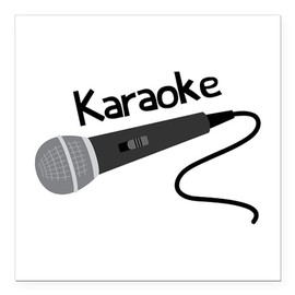 CafePress Karaoke Mic Square Car Magnet 3 X 3 Square Car Magnet, Magnetic Bumper Display